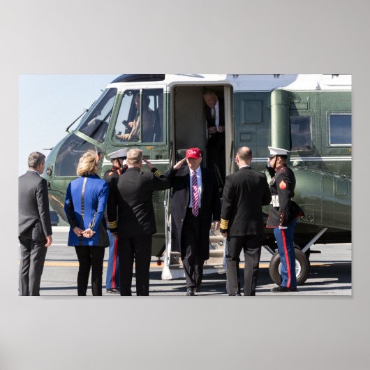 Poster Le président Donald Trump quitte Marine One (Devant)