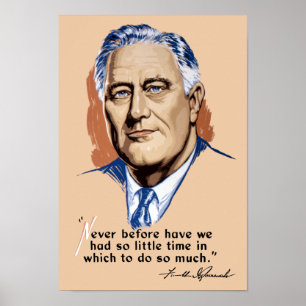 Poster Le Président Franklin Roosevelt et citation --