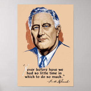 Poster Le président Franklin Roosevelt et Citation — 2ÈME