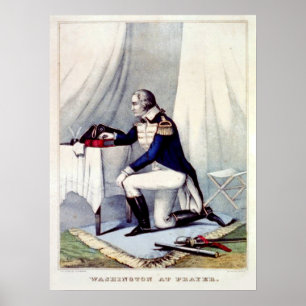 Poster Le président George Washington à la prière