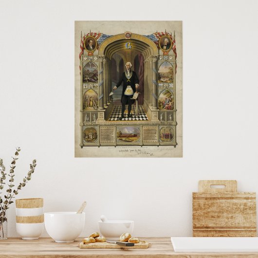 Poster Le président George Washington comme franc-maçon (Cuisine)
