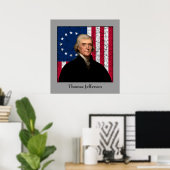 Poster Le président Jefferson et le drapeau américain (Bureau à domicile)