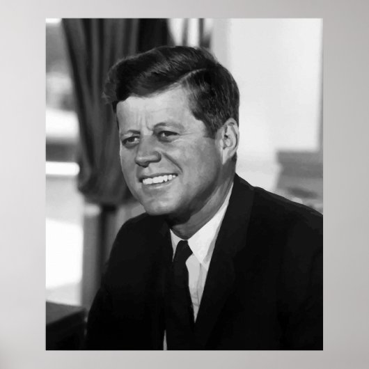 Poster Le Président Kennedy En Noir Et Blanc (Devant)