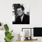 Poster Le Président Kennedy En Noir Et Blanc (Bureau à domicile)