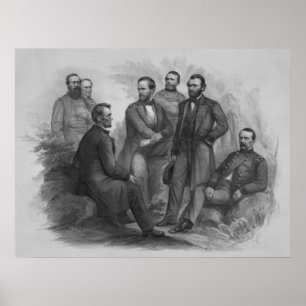 Poster Le président Lincoln et ses commandants