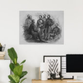 Poster Le président Lincoln et ses commandants (Bureau à domicile)