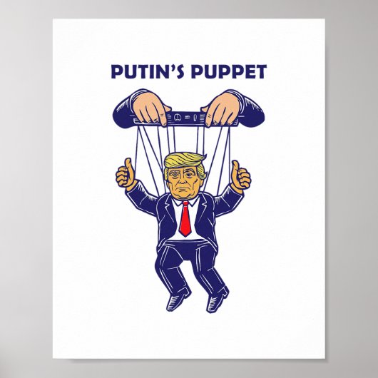 Poster Le président marionnette de Poutine est un Et poli (Devant)