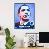 Poster Le président Obama, le changement est maintenant à (Bureau à domicile)