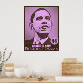 Poster Le président Obama, le changement est maintenant r (Cuisine)