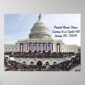 Poster Le président Obama SWEARING sur Capitol Hill