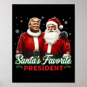 Poster Le président préféré du Père Noël Noël Mignon Trum