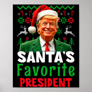 Poster Le président préféré du Père Noël Santa Trump Xmas