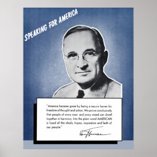 Poster Le Président Truman — Parler Pour L'Amérique