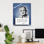 Poster Le Président Truman — Parler Pour L'Amérique (Bureau à domicile)