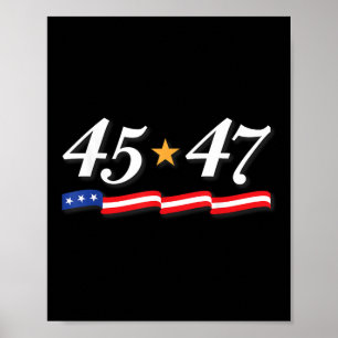 Poster Le Président Trump 45 47 Chiffres Comme 45e Et 47e