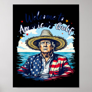 Poster Le président Trump Sombrero conçoit le modèle amér