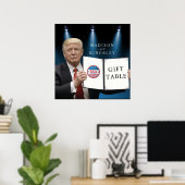 Poster Le président Trump 📜 table cadeau Mariage patriot (Bureau à domicile)