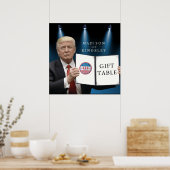 Poster Le président Trump 📜 table cadeau Mariage patriot (Cuisine)