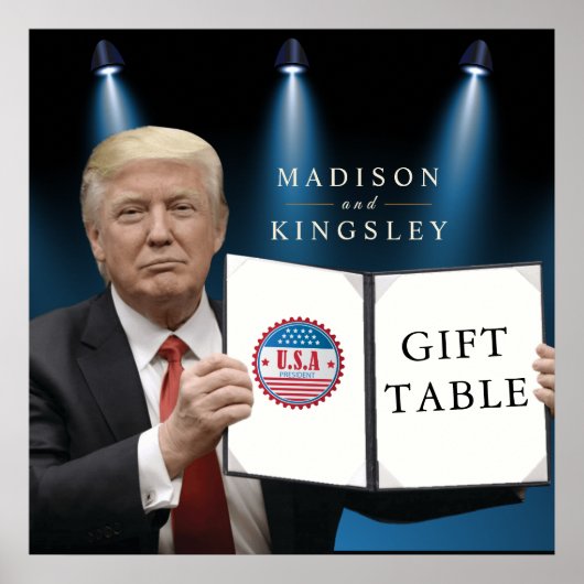 Poster Le président Trump 📜 table cadeau Mariage patriot (Devant)