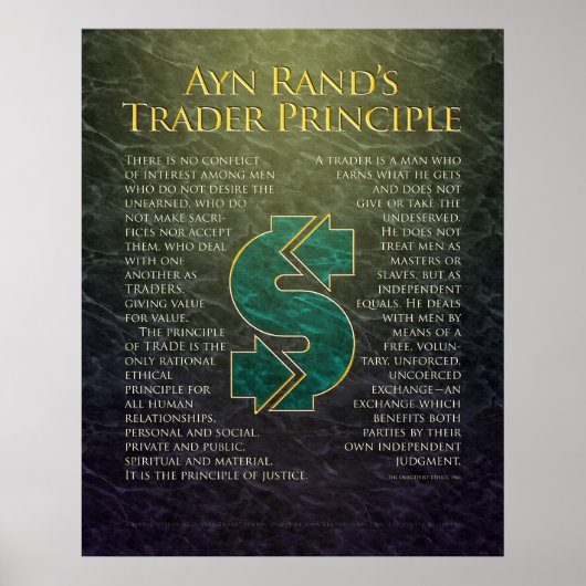Poster Le "principe du trader" d'Ayn Rand (Devant)