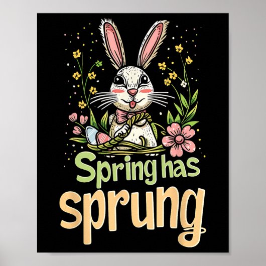 Poster Le Printemps A Sprung Vacances Pâques Drôle Graphi (Devant)