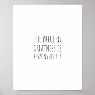 Poster Le prix de la grandeur est la responsabilité