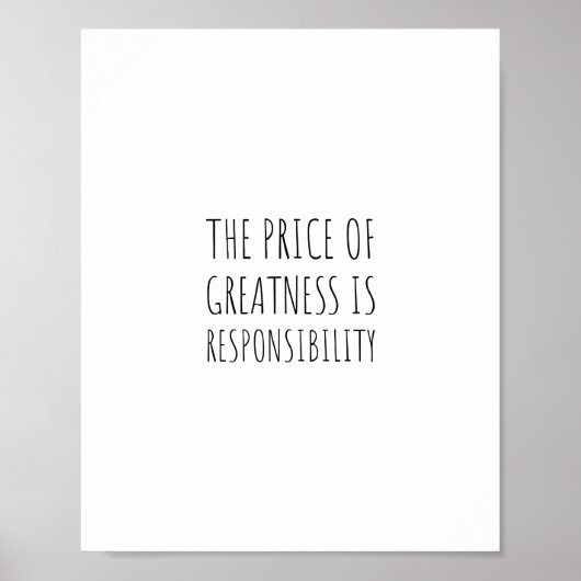 Poster Le prix de la grandeur est la responsabilité (Devant)