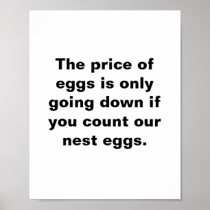 Poster Le prix des oeufs et des oeufs de nid