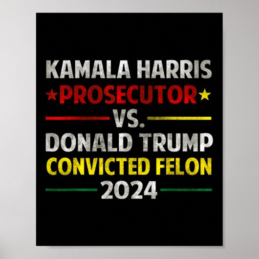 Poster Le Procureur Harris Contre Donald Trump Condamné F (Devant)