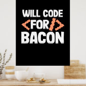 Poster Le Programmeur Va Code Pour Bacon (Cuisine)