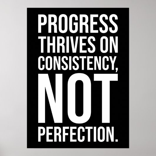 Poster Le Progrès Est Cohérence vs Perfection, Gym, Hustl (Devant)