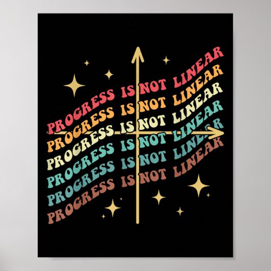 Poster Le progrès n'est pas linéaire Sped citation motiva (Devant)