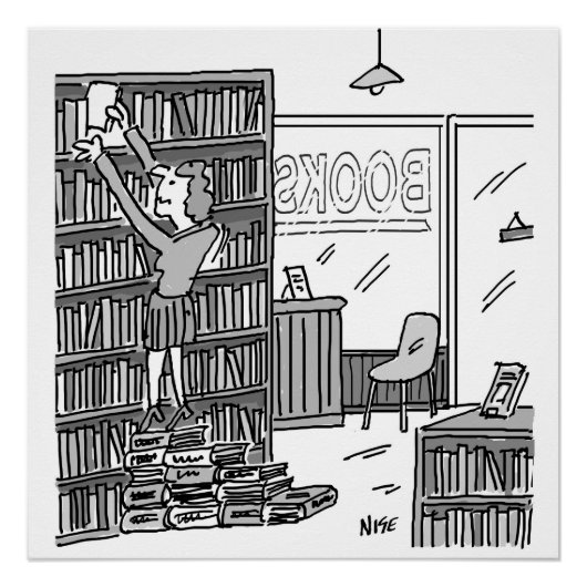 Poster Le propriétaire de librairie fait des pas à partir (Devant)