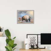 Poster Le puissant bison américain Buffalo (Bureau à domicile)