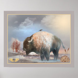 Poster Le puissant bison américain Buffalo