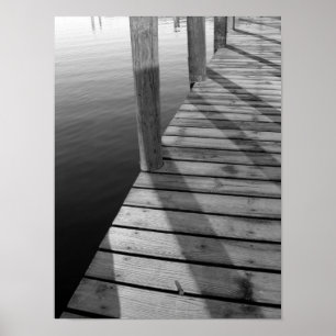 Poster Le quai des bateaux en bois