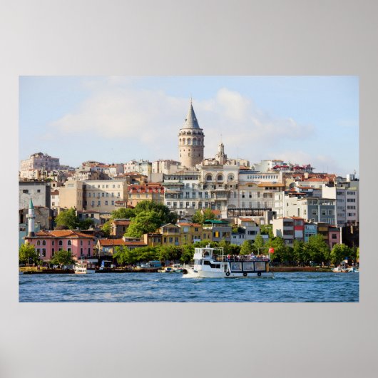 Poster Le quartier de Beyoglu et la tour de Galata à Ista (Devant)
