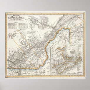 Poster Le Québec, la Nouvelle-Écosse, Nouveau Brunswick