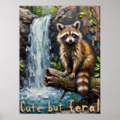 Poster Le Raton laveur "Mignonne mais Férale" de la natur (Devant)