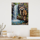 Poster Le Raton laveur "Mignonne mais Férale" de la natur (Cuisine)