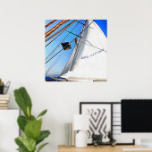 Poster Le Réaliste Ajuste Les Voiles Art Nautique (Bureau à domicile)