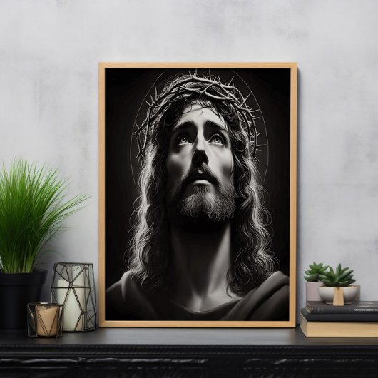 Poster Le regard divin de l'espérance de Jésus-Christ
