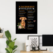 Poster Le règlement de la maison d'un Dachshund (Bureau à domicile)