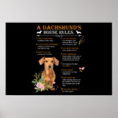 Poster Le règlement de la maison d'un Dachshund (Devant)