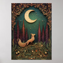Le renard | Art Night Spring Forest