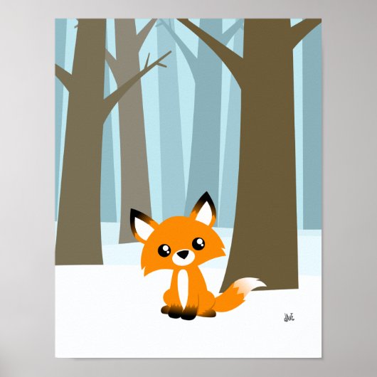 Poster Le renard dans l'affiche de la forêt (Devant)
