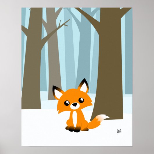 Poster Le renard dans l'affiche de la forêt (Devant)