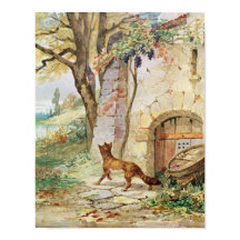 Le renard et les raisins, illustration pour