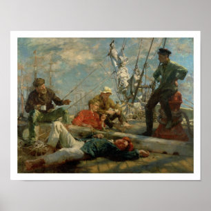 Poster Le Repos de midi (Sailors Yarning), 1906 (huile su
