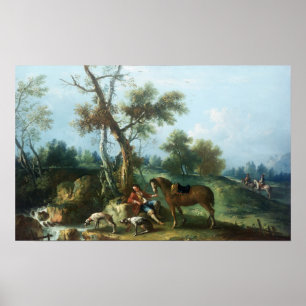 Poster Le Repos du Chasseur, 18ème siècle